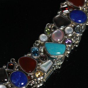 ROSS SIMMONS STERLING SILVER MULTI-STONES BRACELET